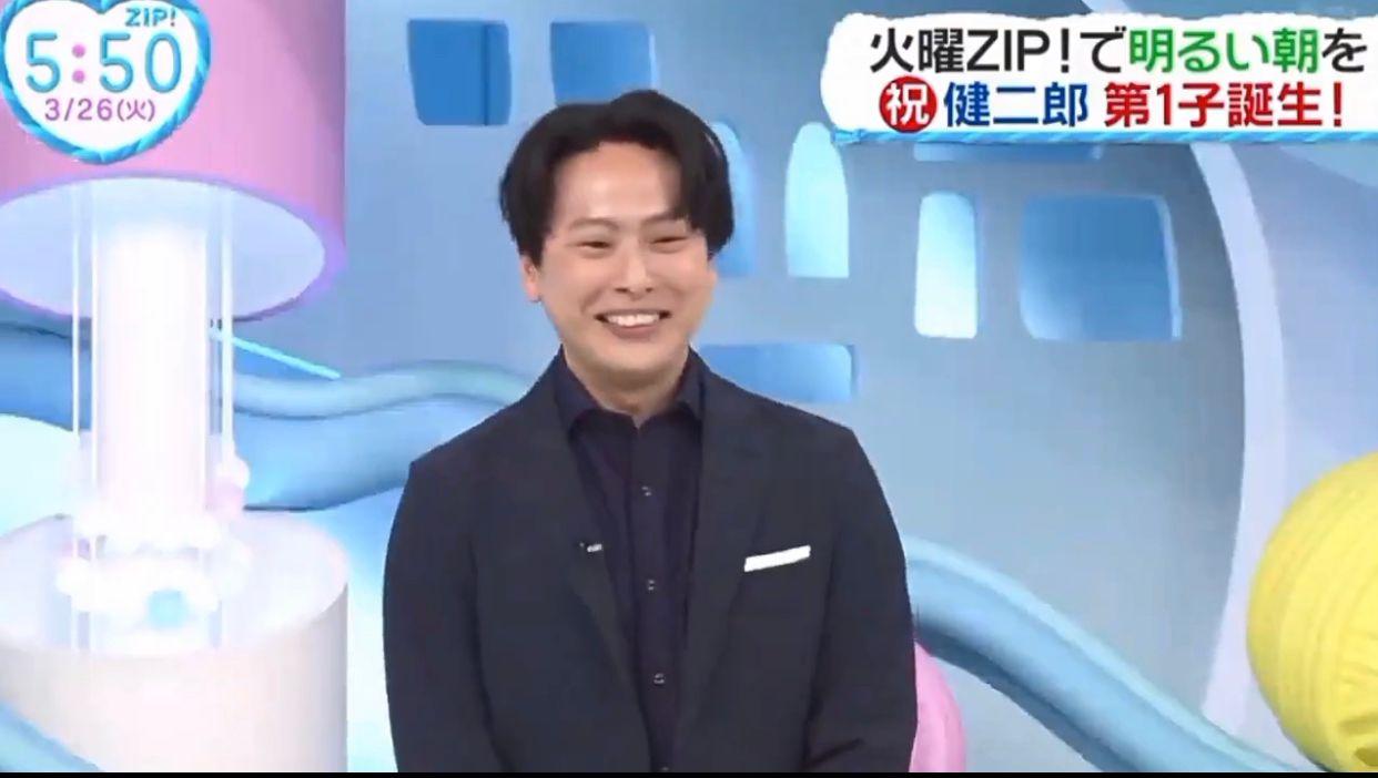 山下健二郎在螢光幕親自分享做爸爸的興奮心情。