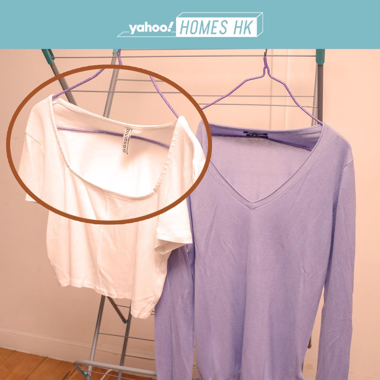 室內晾衫|保持衣架距離及將衣架微屈曲