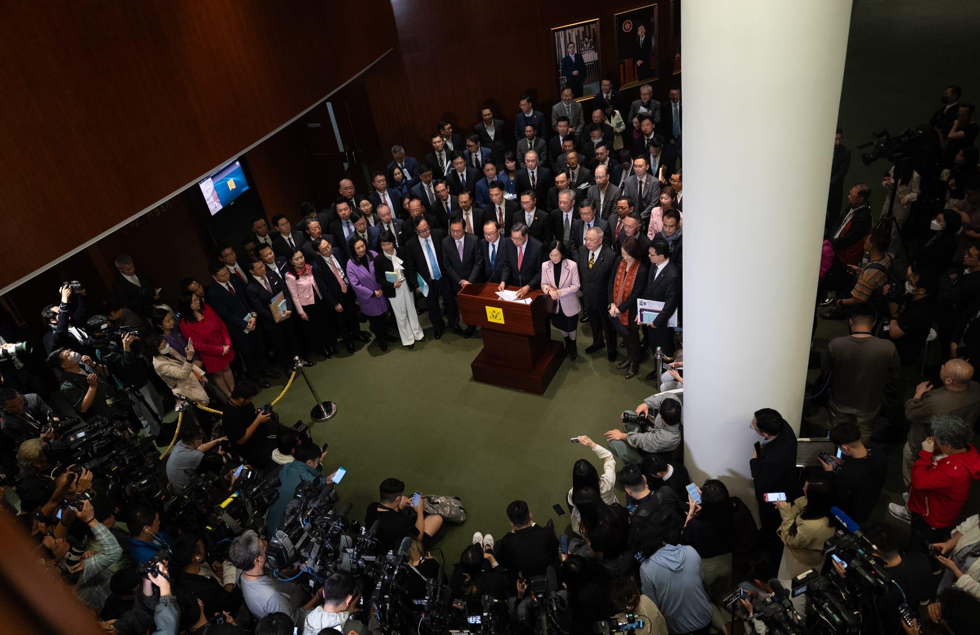 23條立法|立法會全票三讀通過23條條例草案。(林靄怡攝)