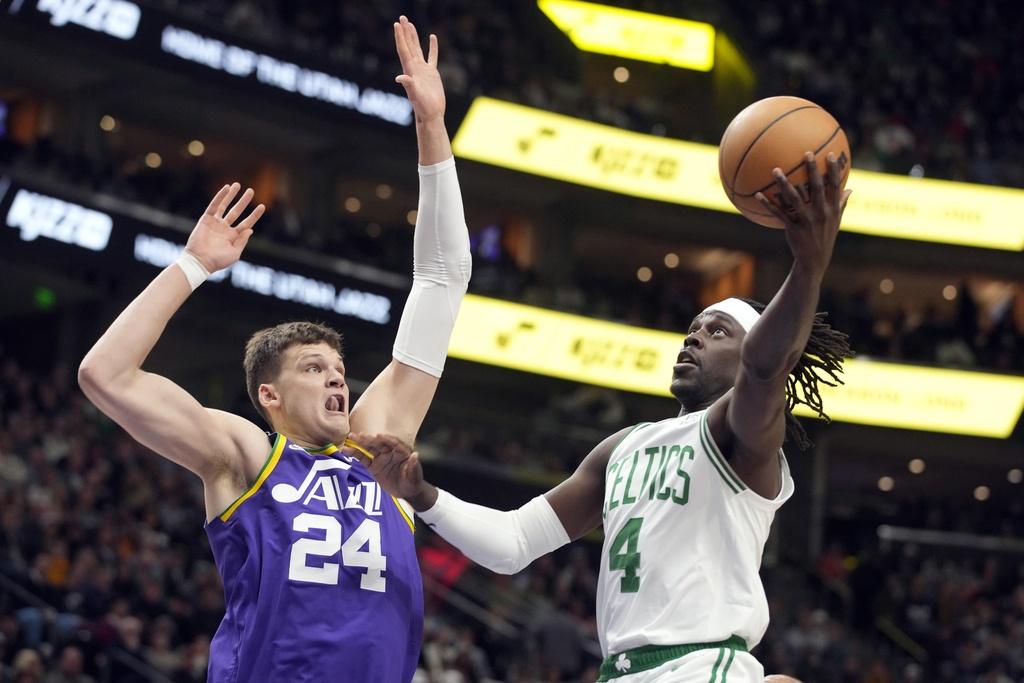 塞爾特人123:107擊敗爵士。(美聯社)