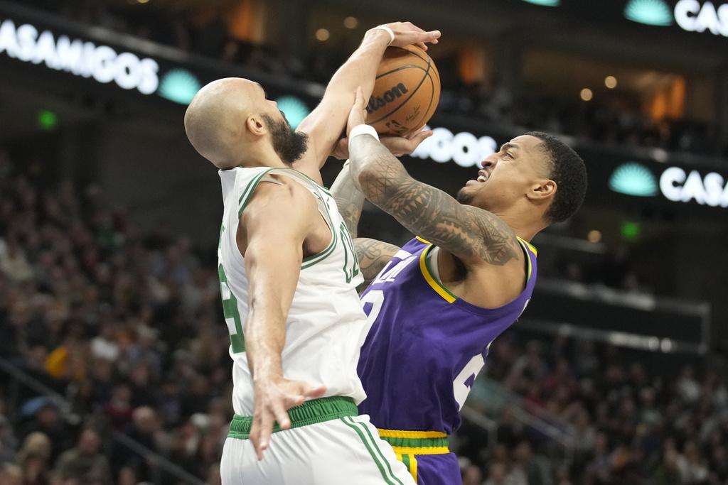 塞爾特人123:107擊敗爵士。(美聯社)