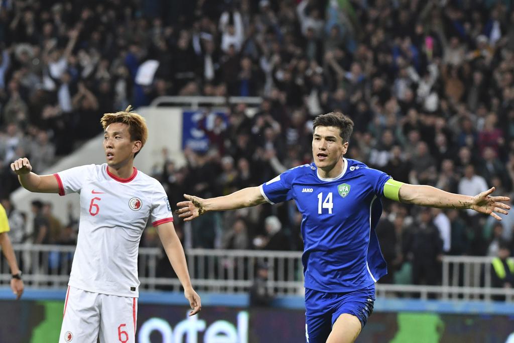 蘇梅洛度夫為烏茲別克打開紀錄。(美聯社)