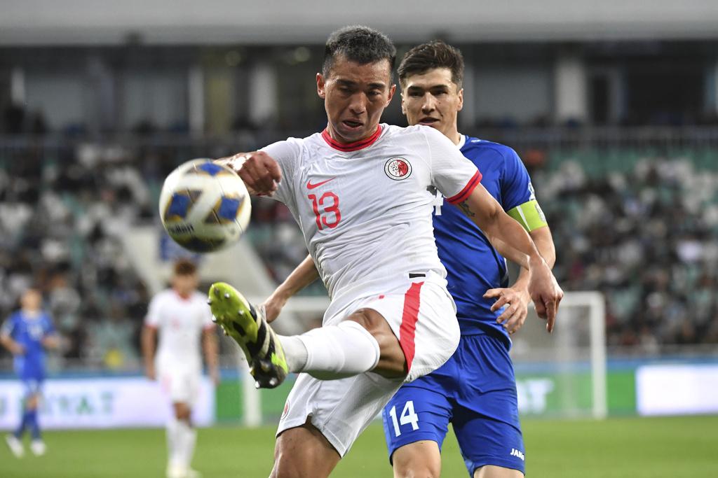 香港隊作客0:3不敵烏茲別克。(美聯社)