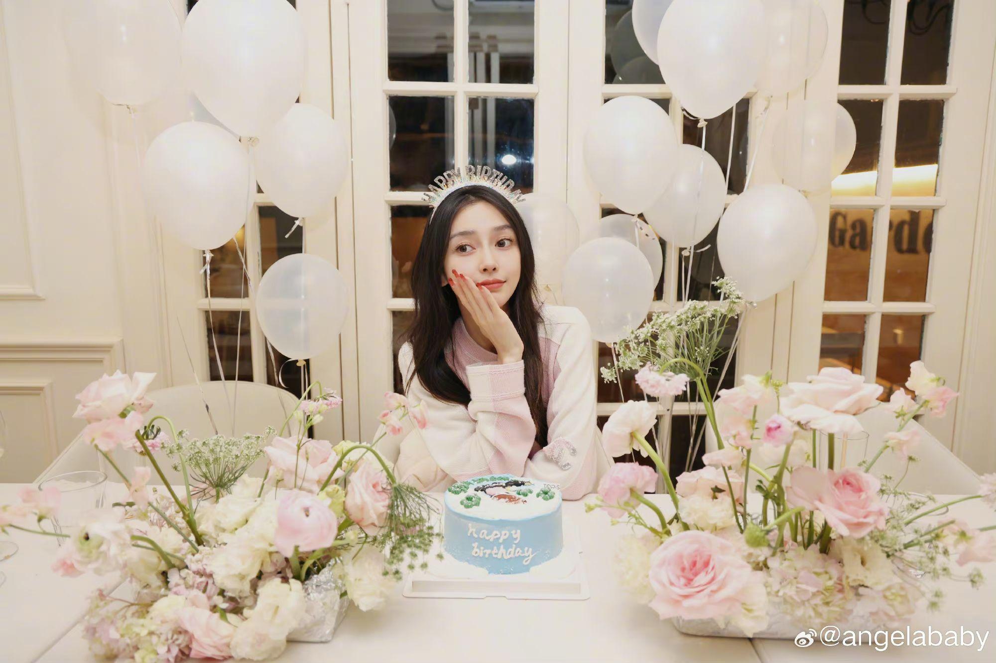 Angelababy將生日喜悅分享給網民,立即獲大家留言祝福。