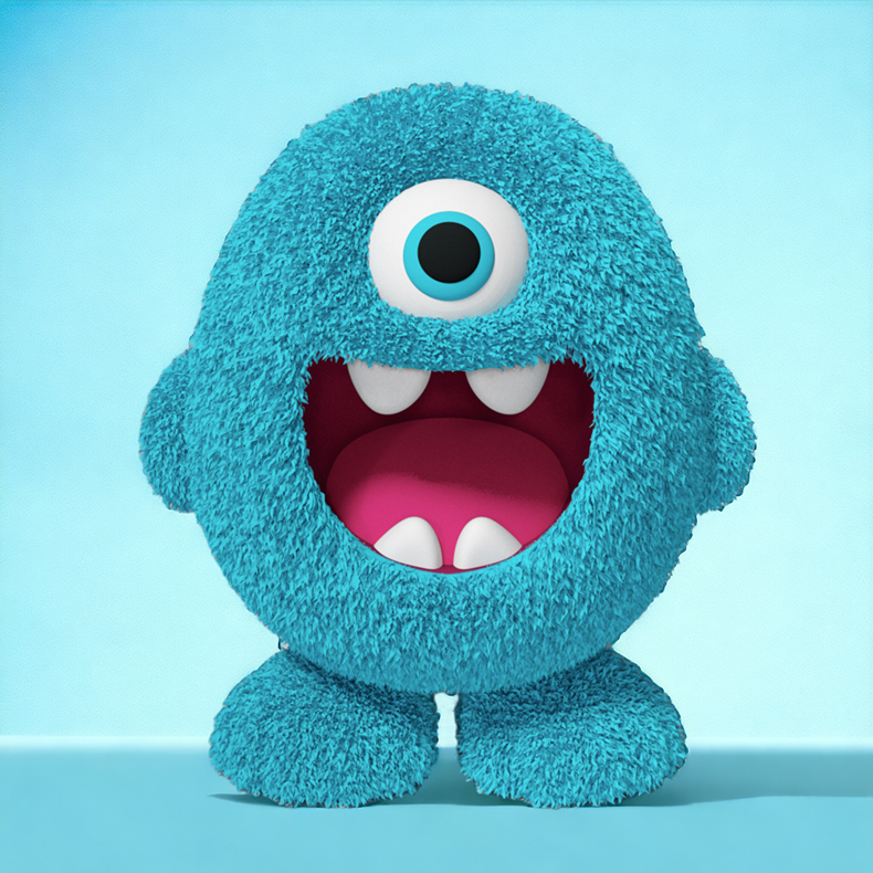 Blue Wuzzle Fuzz毛公仔(18cm)$200