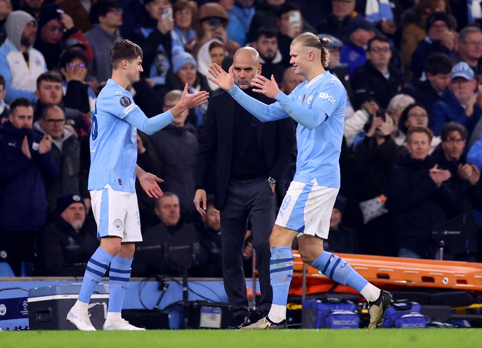 歐聯|曼城大勝哥本哈根晉8強,以勝仗迎接星期日作客利物浦的英超榜首戰。(路透社)