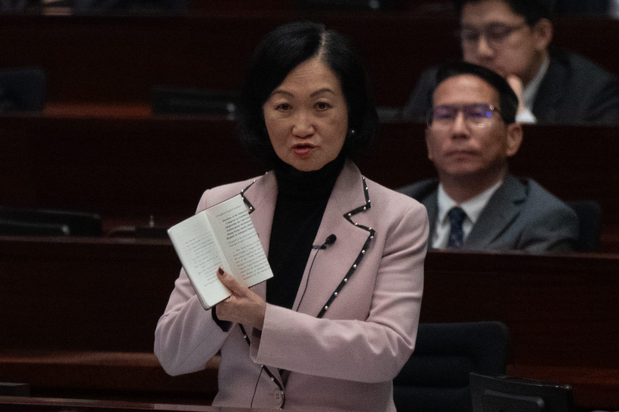 23條立法|立法會二讀通過草案,葉劉淑儀發言(林靄怡攝)