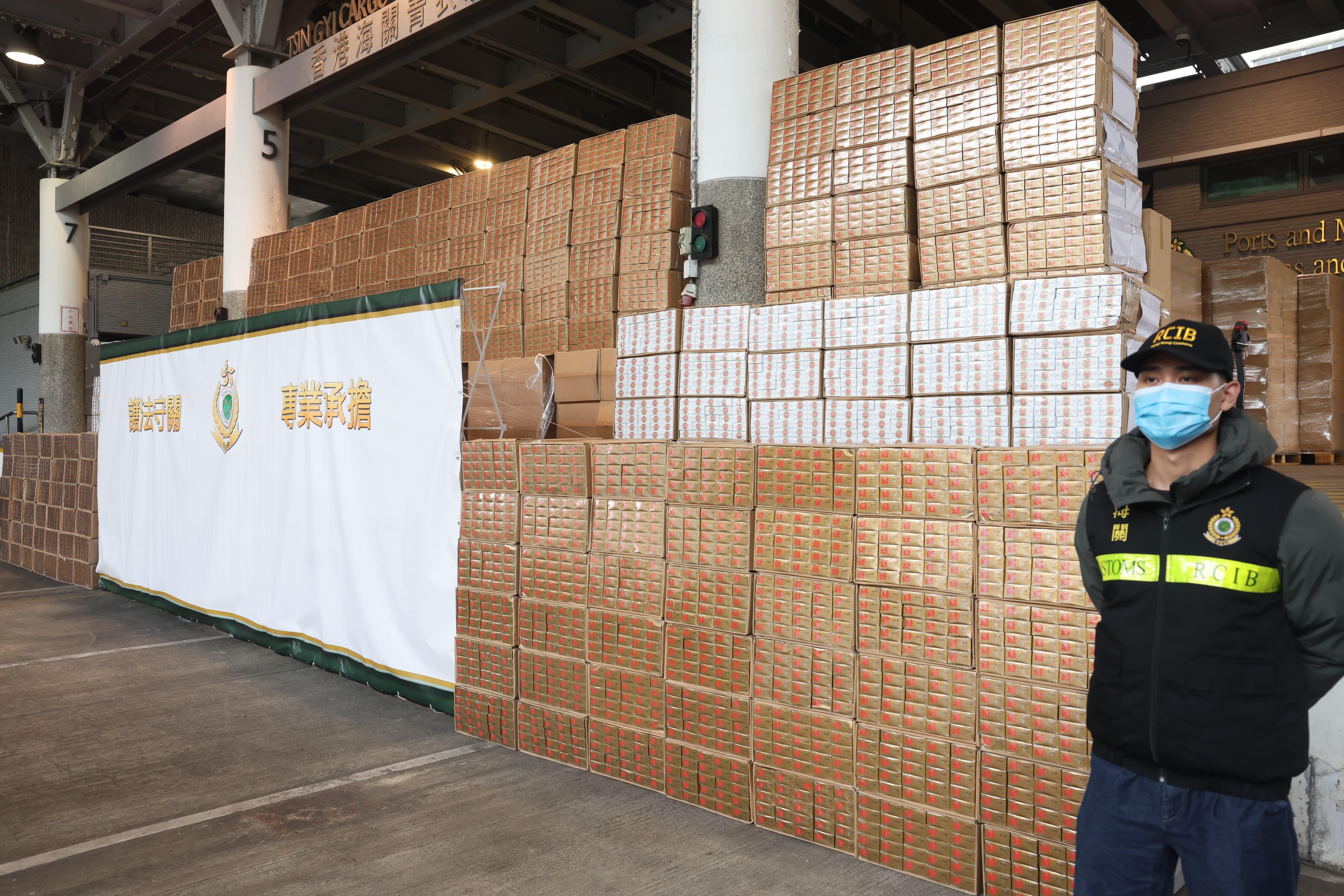 海關大型反私煙行動拘538人 檢1600萬支私煙