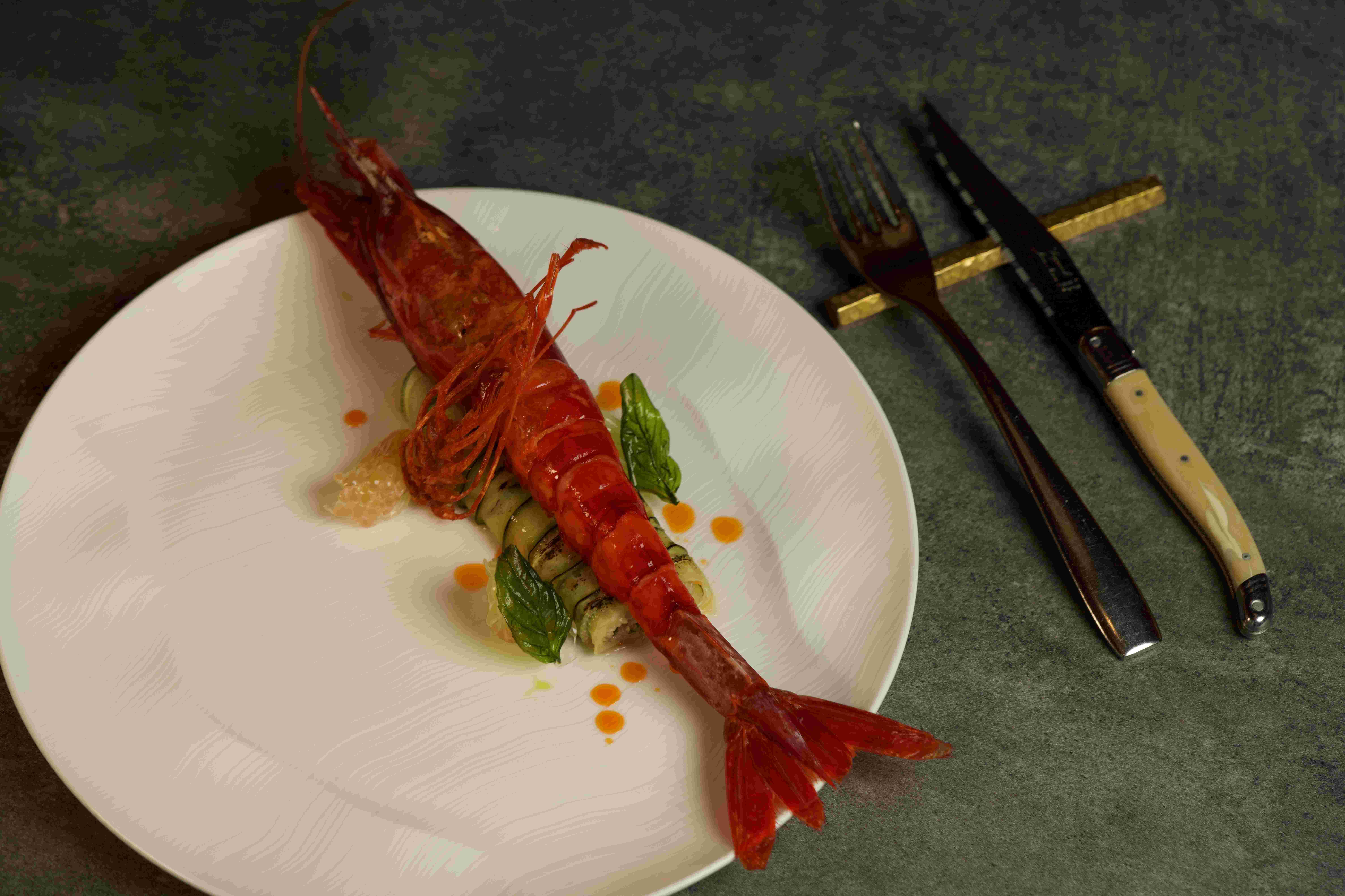 柚子和青芒果大紅蝦