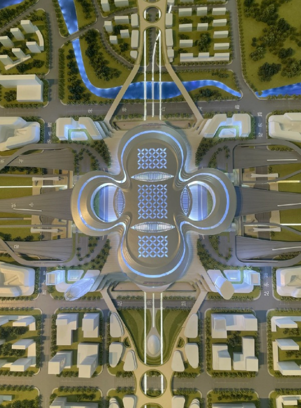 「南京北站」外觀設計近日曝光,但被嘲諷酷似女性用品衛生巾。(網上圖片)