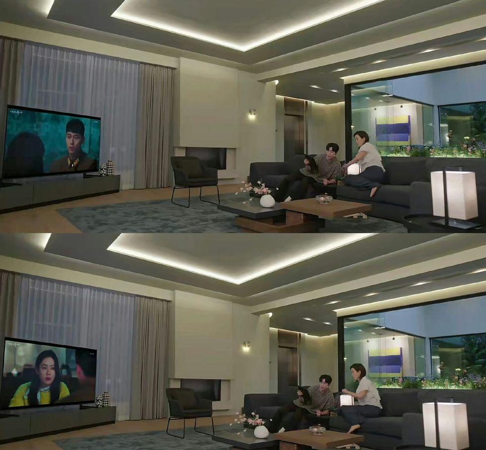 《淚之女王》中播出《愛的迫降》,見到玄彬與孫藝珍的互動畫面。