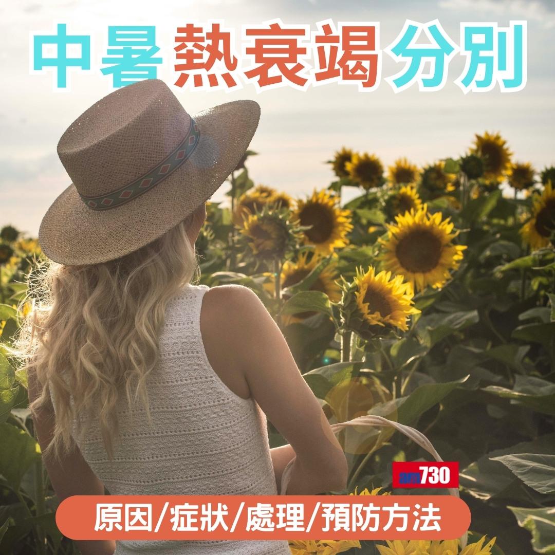 中暑熱衰竭分別|原因/症狀/處理/預防方法(am730製圖)