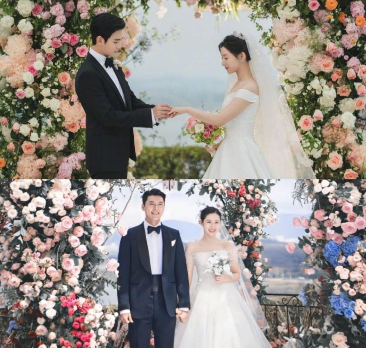 金秀賢與金智媛在《淚之女王》中的結婚場景,被指是還原了玄彬跟孫藝珍的世紀婚禮。