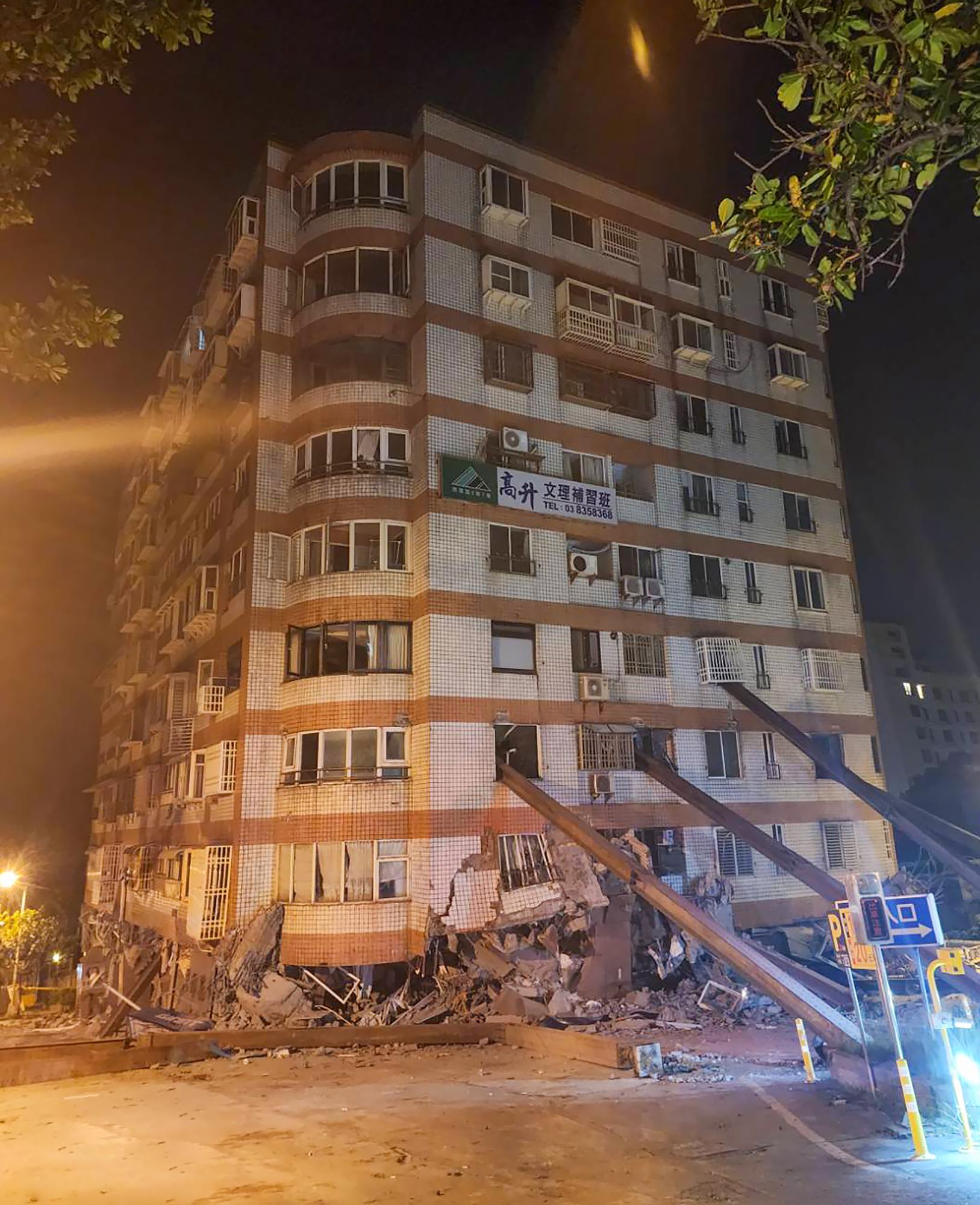 台灣花蓮本月3日7.2級大地震後餘震不斷,至今晨仍持續發生餘震。(中通社)