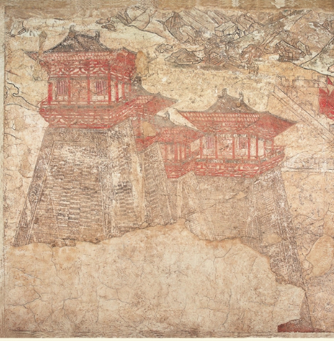 展覽展出多幅唐代壁畫。(朱慧恩攝)