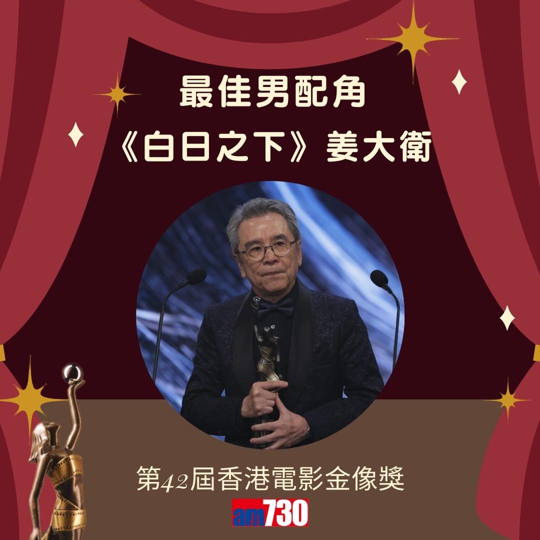 金像獎2024得獎名單|最佳男配角《白日之下》姜大衛(am730製圖)