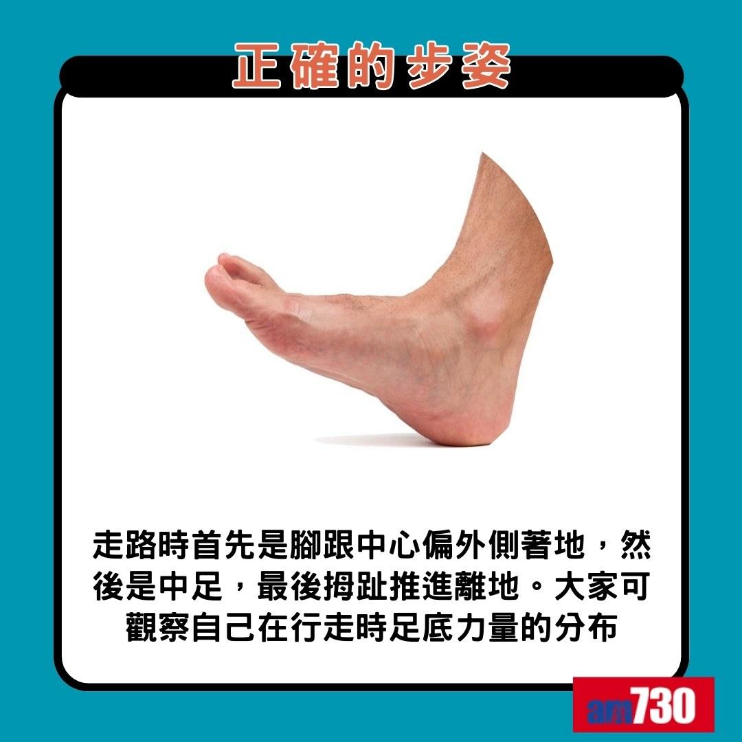 足底筋膜炎預防及治療|正確的步姿(am730製圖)