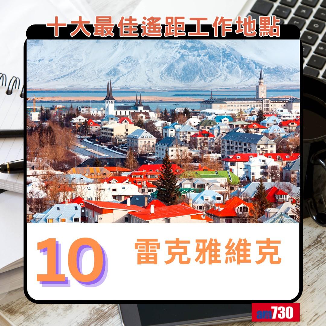 十大最佳遙距工作地點(新),冰島雷克雅維克第10(am730製圖)