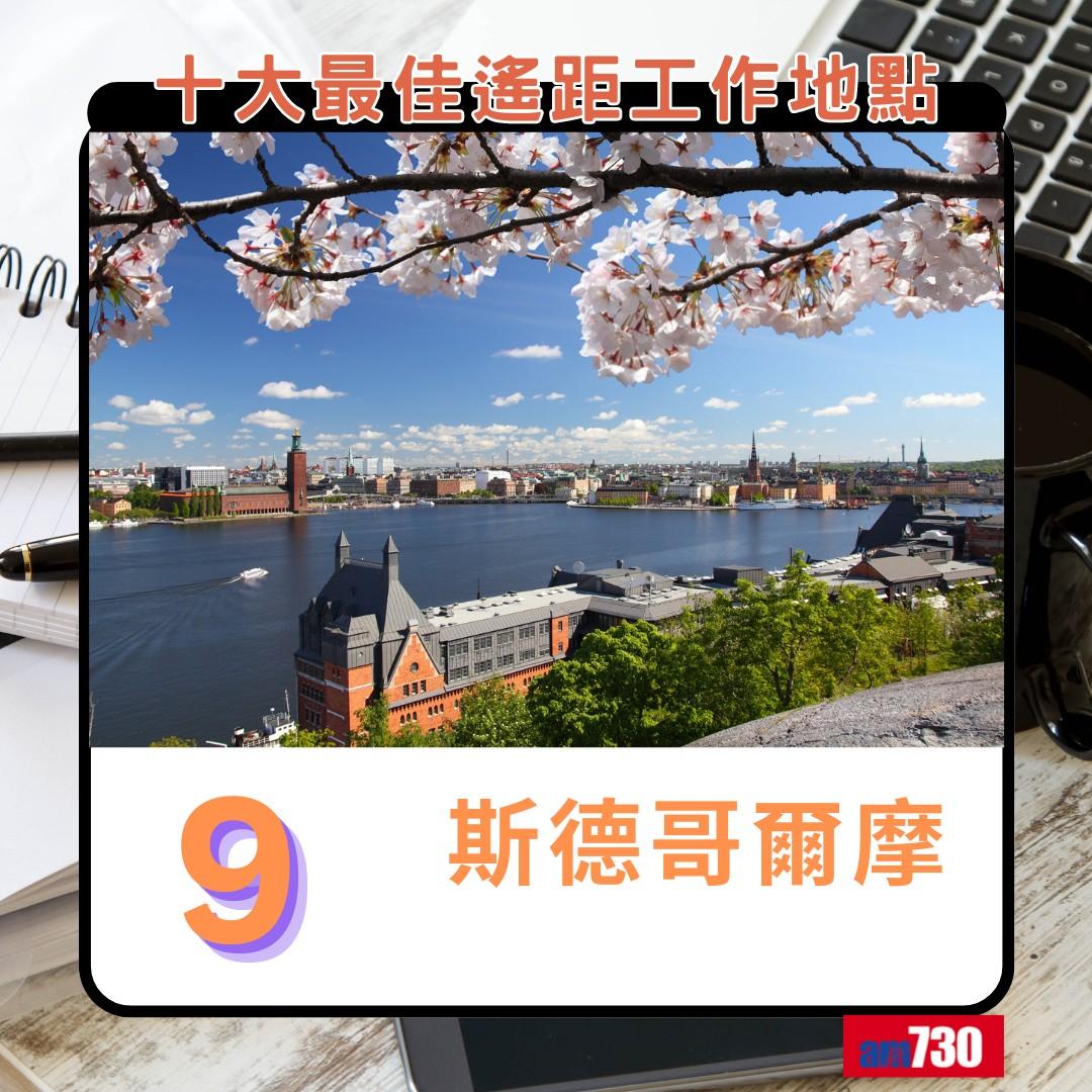 十大最佳遙距工作地點(新),瑞典斯德哥爾摩第9(am730製圖)