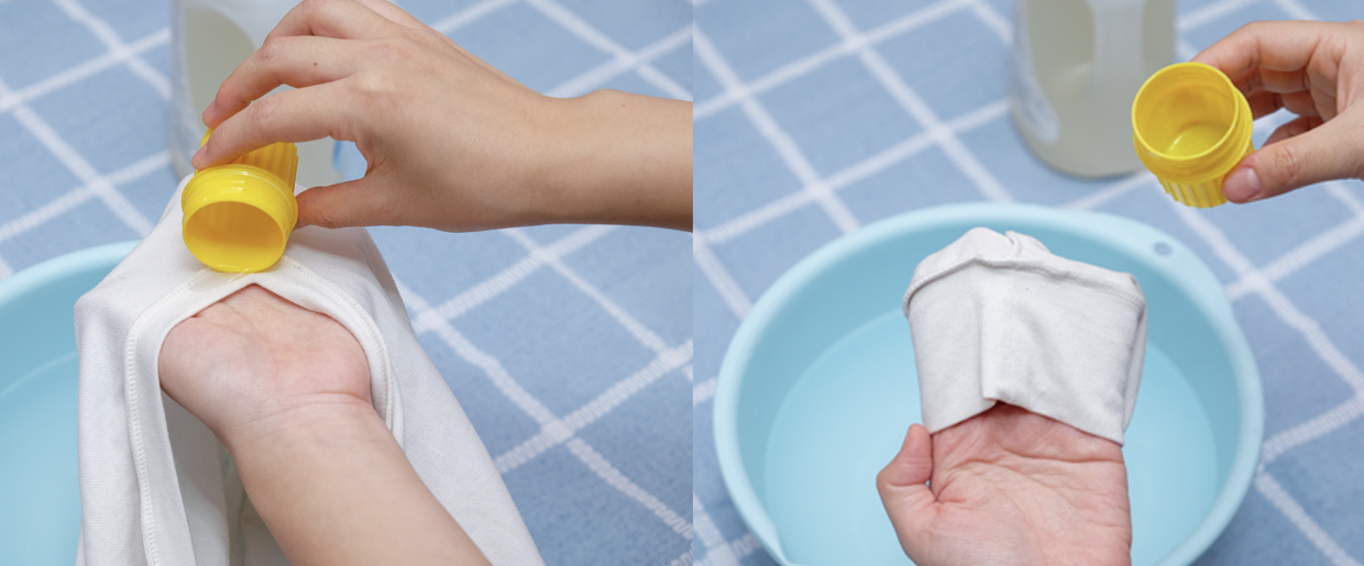 單靠洗衣機的洗衣程序,很難徹底去除附在衣服上的皮脂和汗漬。要徹底去除泛黃和異味,平島利惠建議在洗滌前將衣物浸泡在鹼性洗衣液和熱水中,以溶解滲入深層的污垢。