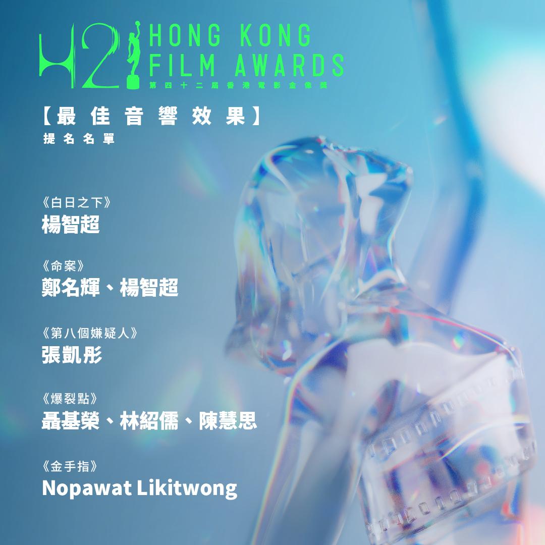 第四十二屆香港電影金像獎最佳音響效果提名。