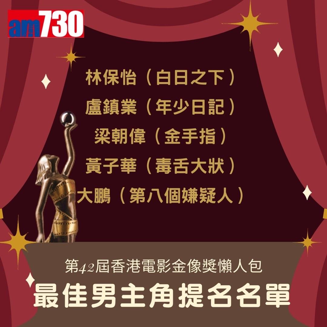 金像獎2024提名名單|最佳男主角(am730製圖)