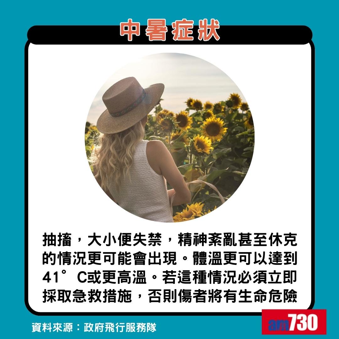 中暑熱衰竭分別|中暑症狀(am730製圖)