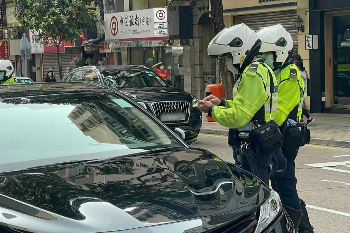 警方上月進行全港交通主題執法行動。(警方圖片)