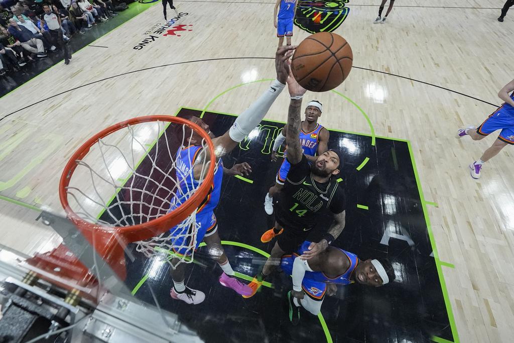 雷霆再贏鵜鶘97:89,以場數4:0晉級。(美聯社)