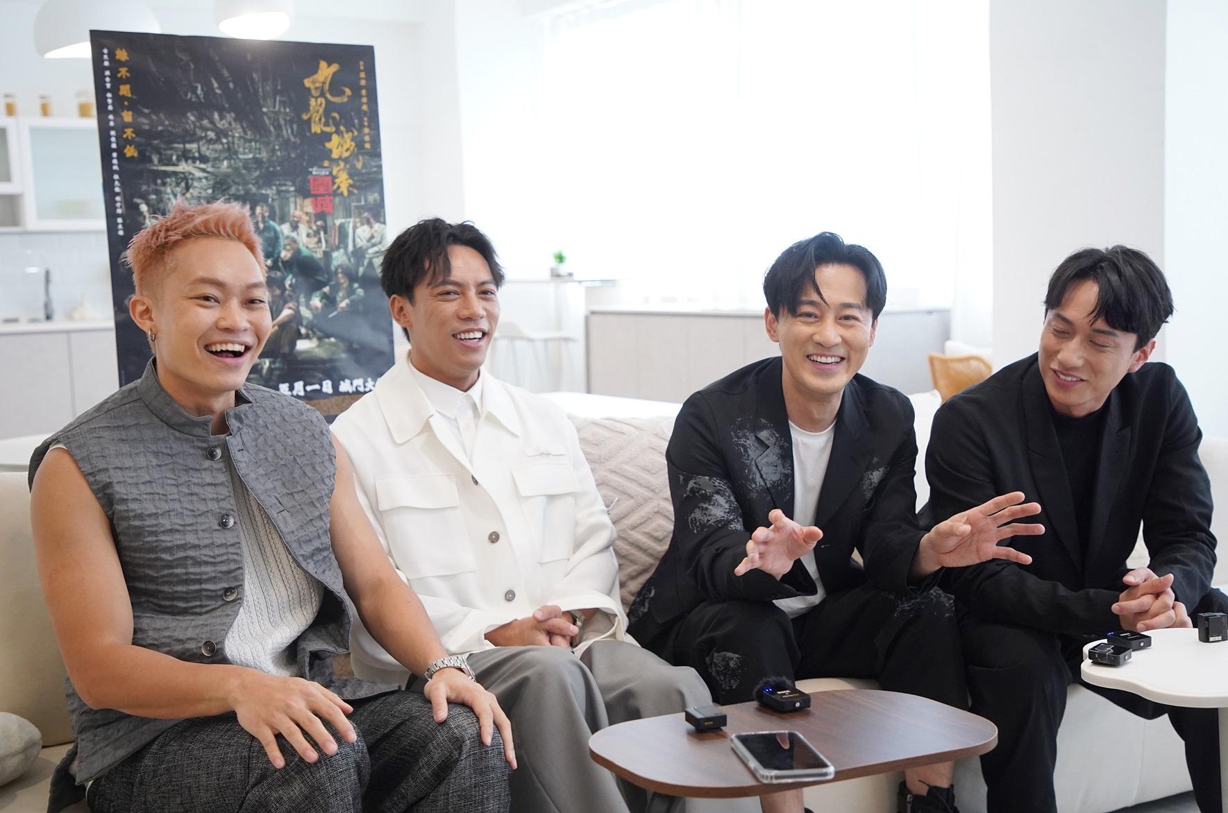 胡子彤、張文傑、林峯、劉俊謙(左至右)希望下次合作拍喜劇。(蘇文傑攝)