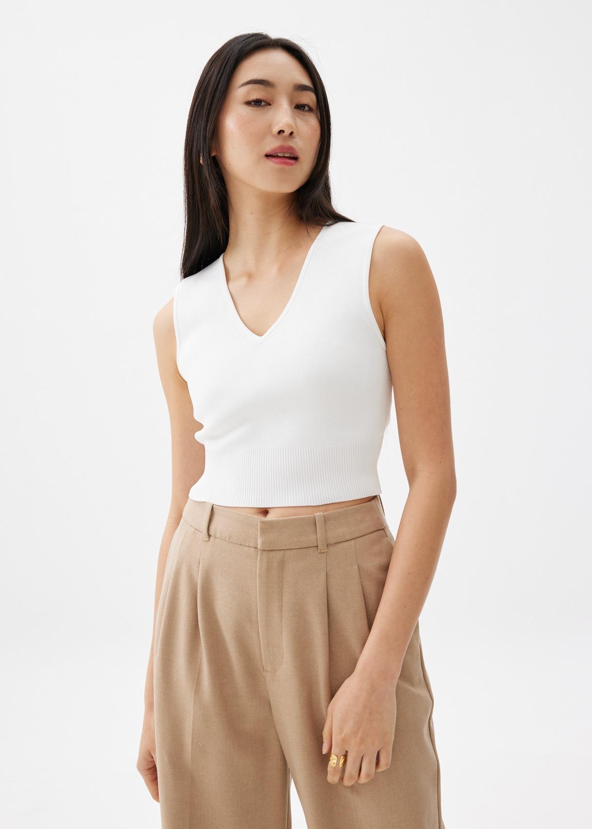 Sree Knit V-neck Crop Top $209