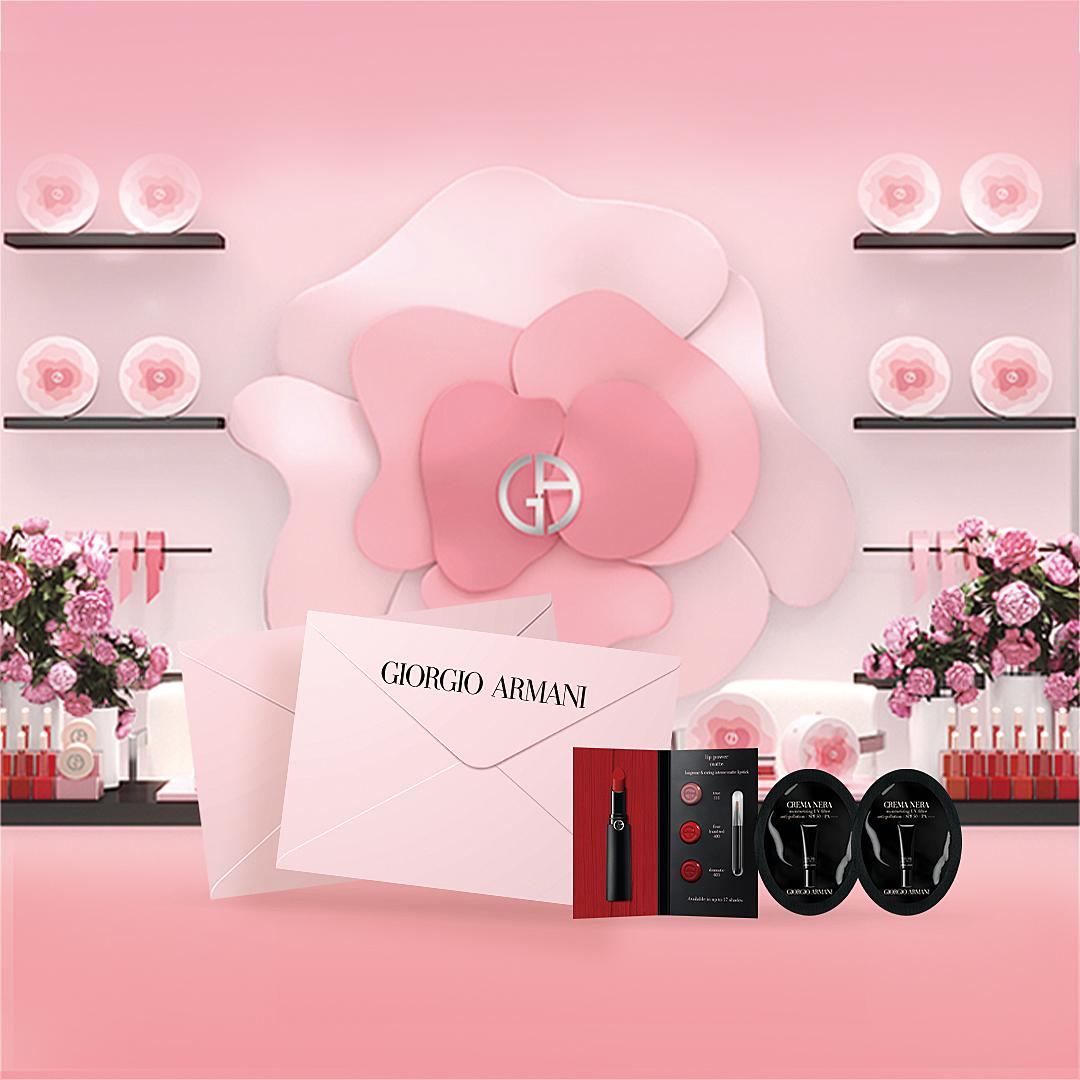 限定花店舉行期間只需登記並完成體驗後,即可免費獲得ARMANI皇牌美妝體驗裝(價值 HK$152)。數量有限,送完即止。