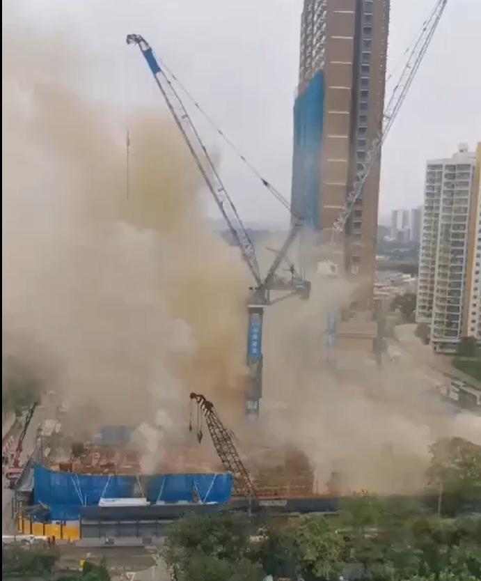 洪水橋地盤三級火|現場指天秤有倒塌危險 房協:地庫起火 正興建962個資助出售房屋單位 (持續更新)