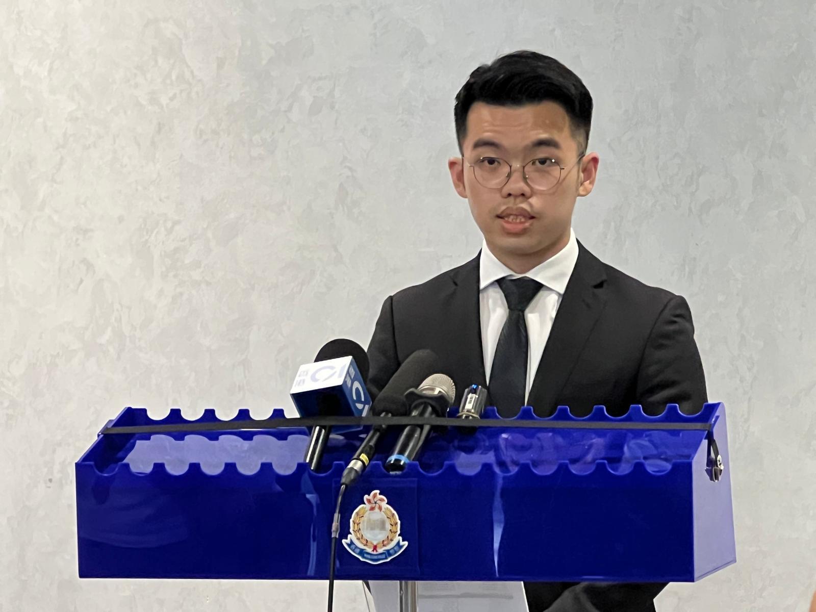 東九龍總區重案組第1A隊偵緝高級督察盧業威。