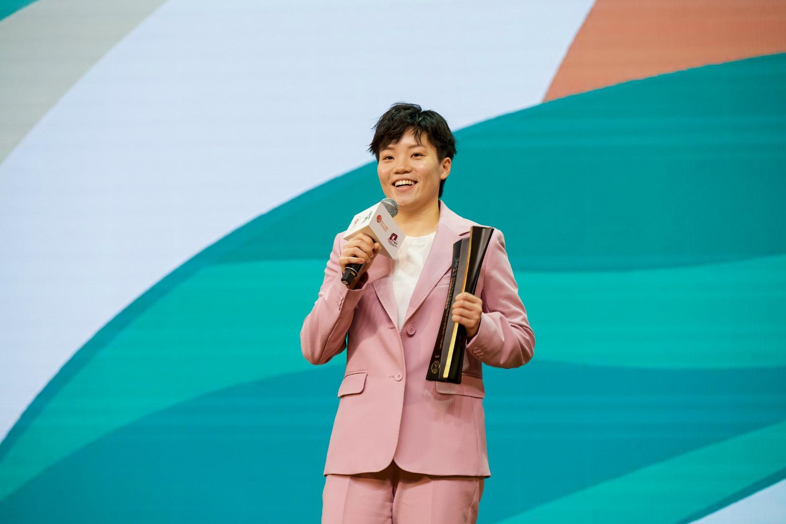2023年度香港傑出運動員選舉,乒乓球手杜凱琹膺香港傑出女運動員。(大會提供)