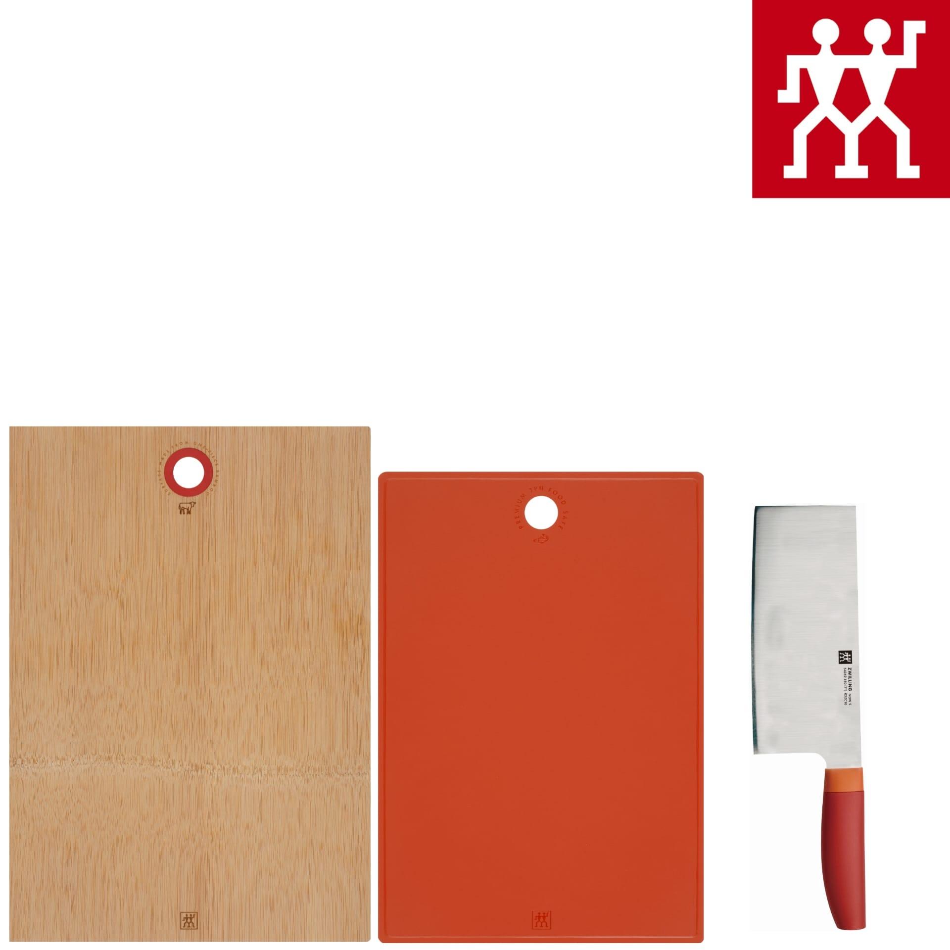 ZWILLING NOW S 7吋中式廚刀 +ZWILLING NOW砧板2件套裝(石榴色) 原價:$1,998 特價:$599 (3折)