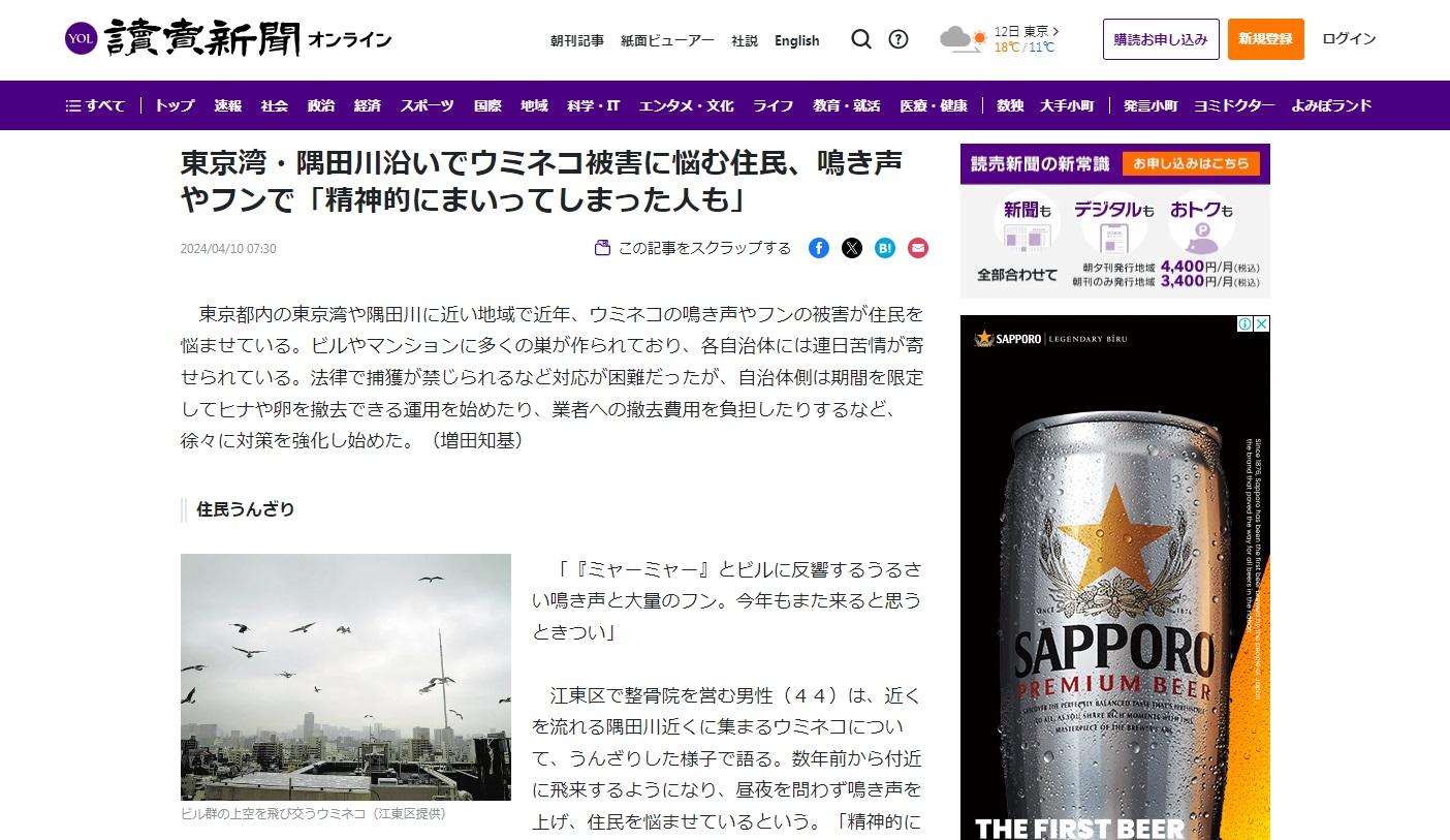 《讀賣新聞》相關報道。(互聯網)