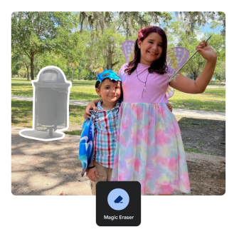 使用Google Photos的Magic Eraser,可刪除不想要的物件及人物。