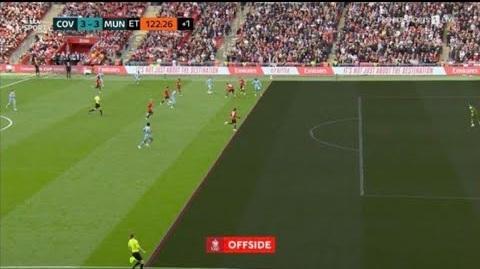 夏治胡禮微小的越位令高雲地利未能絕殺曼聯。(網上截圖)