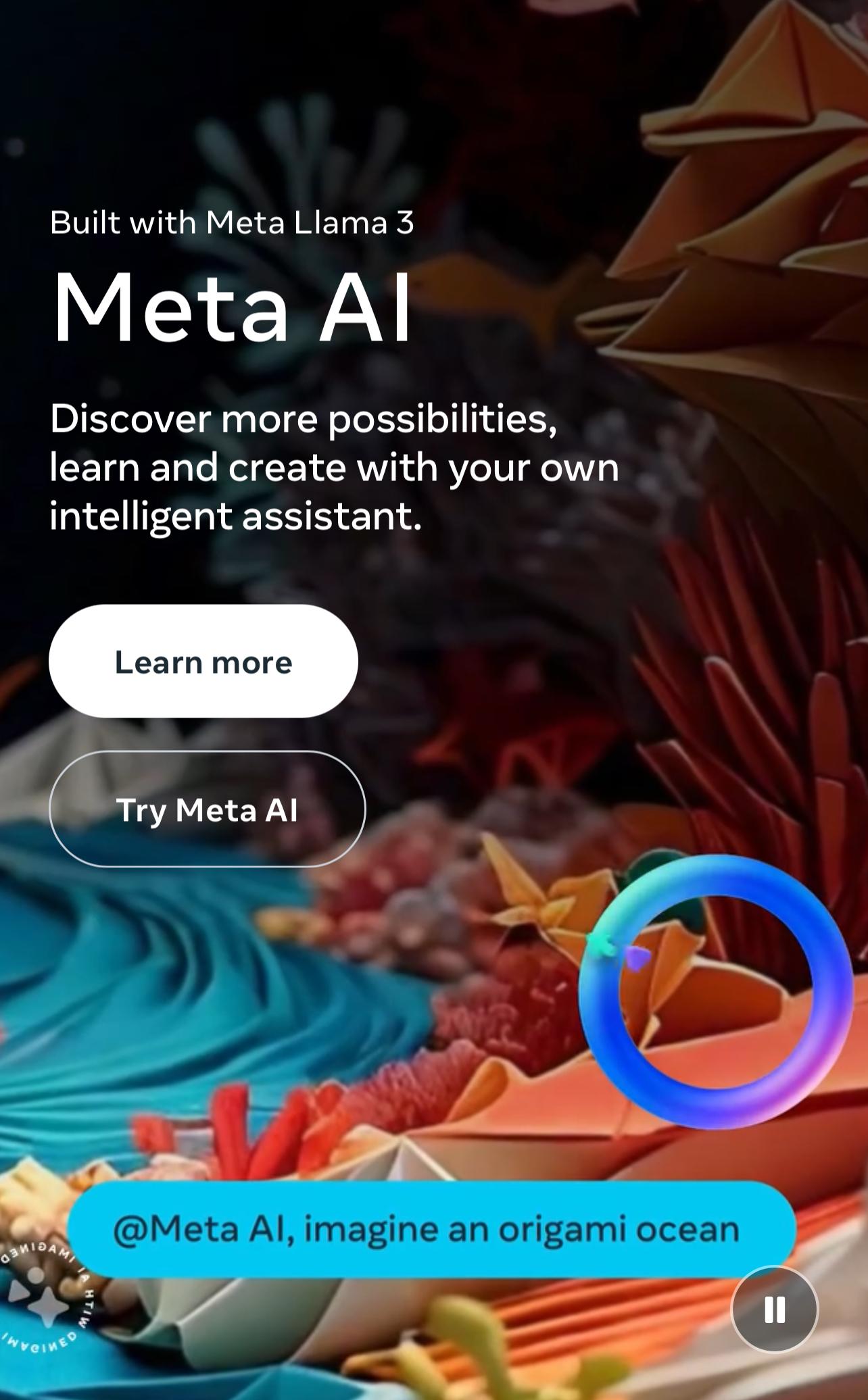 Meta AI|用已登入VPN的手機上可使用meta.ai。