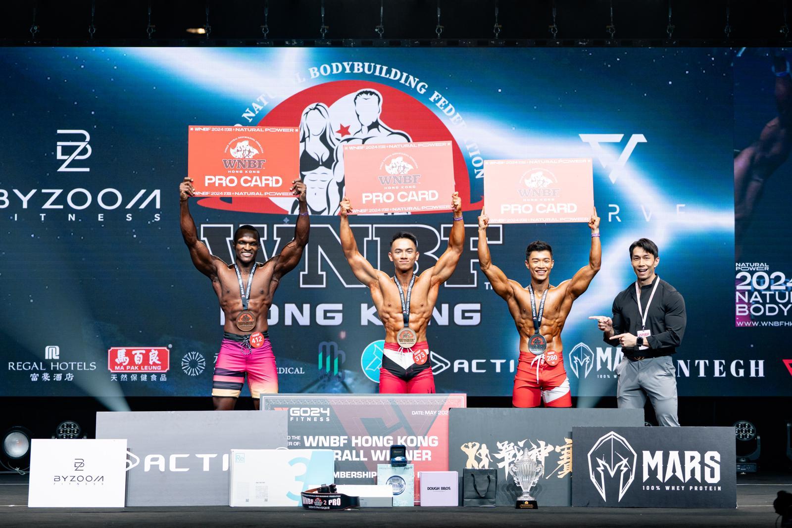 WNBF國際自然健美賽,男子健美全場總冠亞季軍