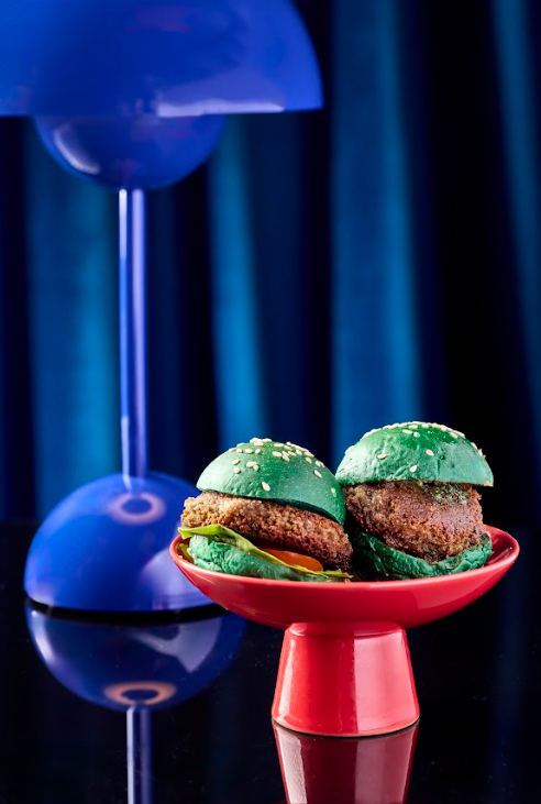 迷你素食漢堡配鷹嘴豆餅及乳酪醬(2個HK$130)