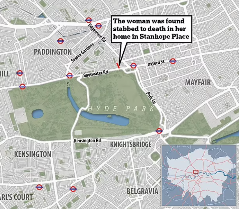 英國倫敦早前發生凶案,一名香港與泰國混血的27歲女子,被發現身中數刀陳屍海德公園一間價值400萬英鎊(約3,932萬港元)的豪宅