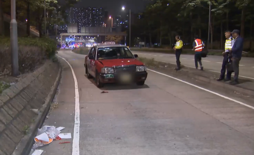 觀塘道的士撞斃73歲婦 65歲司機涉危駕被捕(有線新聞畫面)