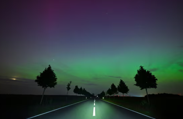 德國出現極光(網上圖片)