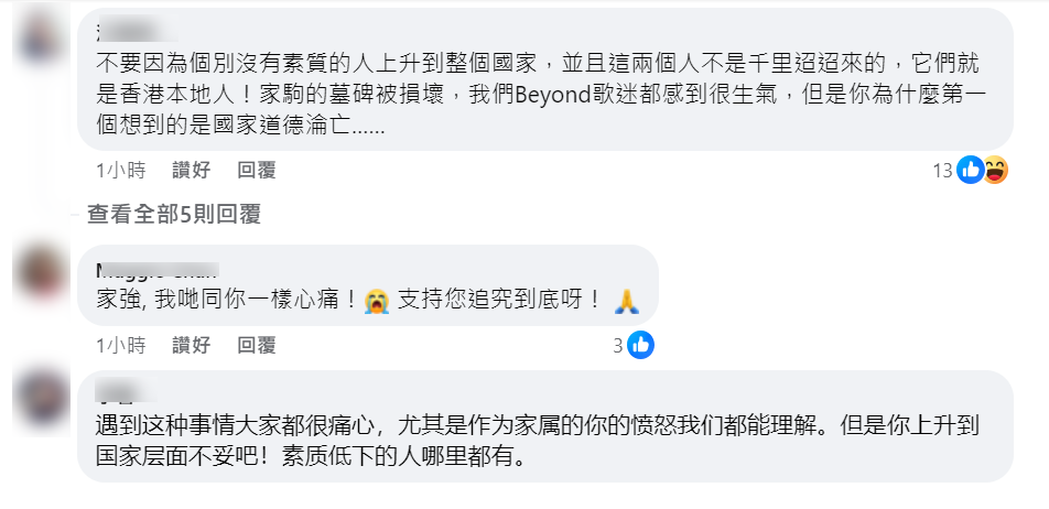 有網民不滿家強的言論,認為今次事件是香港人做,跟中國人冇關。
