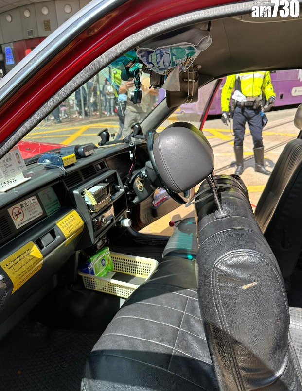 2023年一輛的士在北角炮台山道落斜時,直衝向英皇道撞倒3名途人(資料圖片)