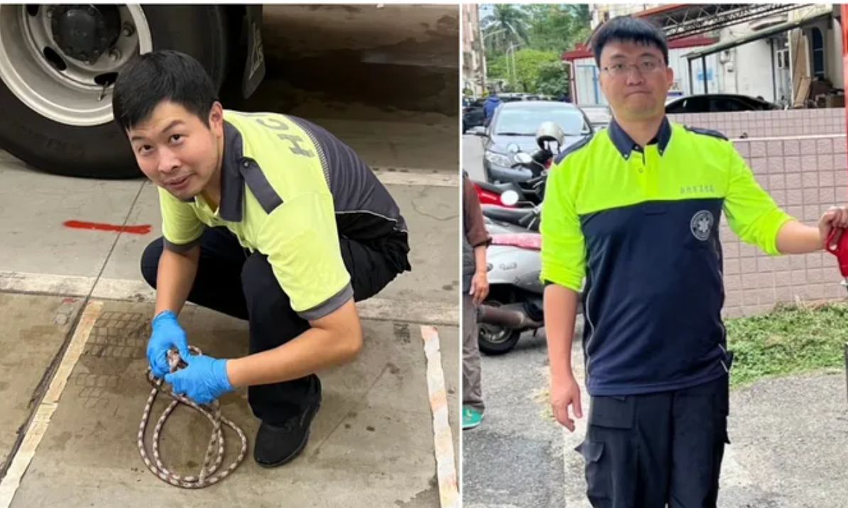 台灣新竹市有一棟25層樓高的住宅發生火警,兩名消防員李詠真(左)、周立鑫(右)殉職。(網上圖片)