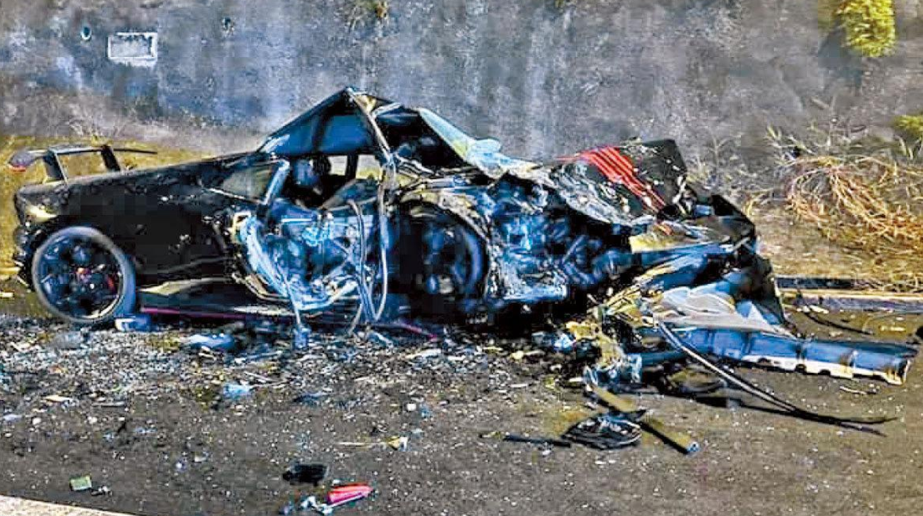 林寶堅尼損毀嚴重,猶如廢鐵。(資料圖片)