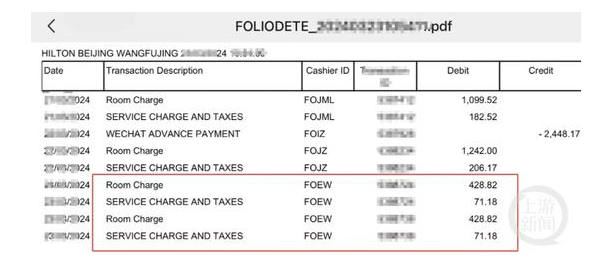 事主指酒店額外收取了他每間房每晚500人民幣的費用。(互聯網)